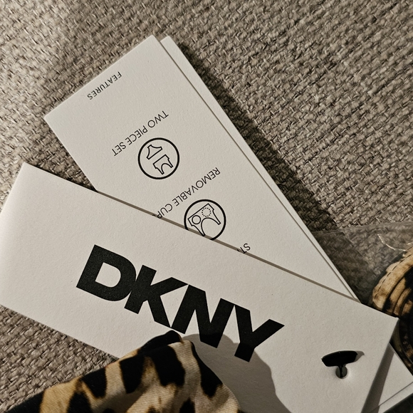 DKNY - Leopard U Wire Shirred Bandeau Swim Set - Picture 11 of 13
